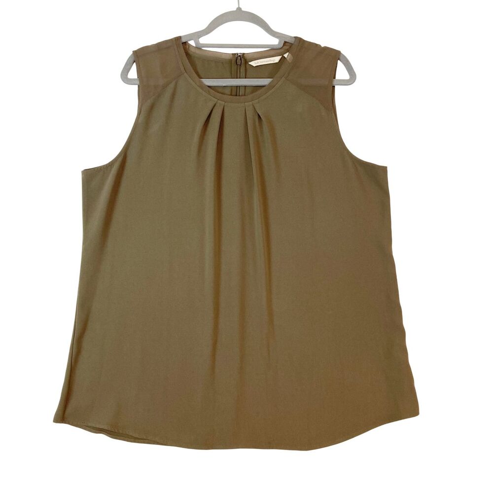 Soft Surroundings Tank Blouse Women's XL Brown Minimalist Capsule Professional